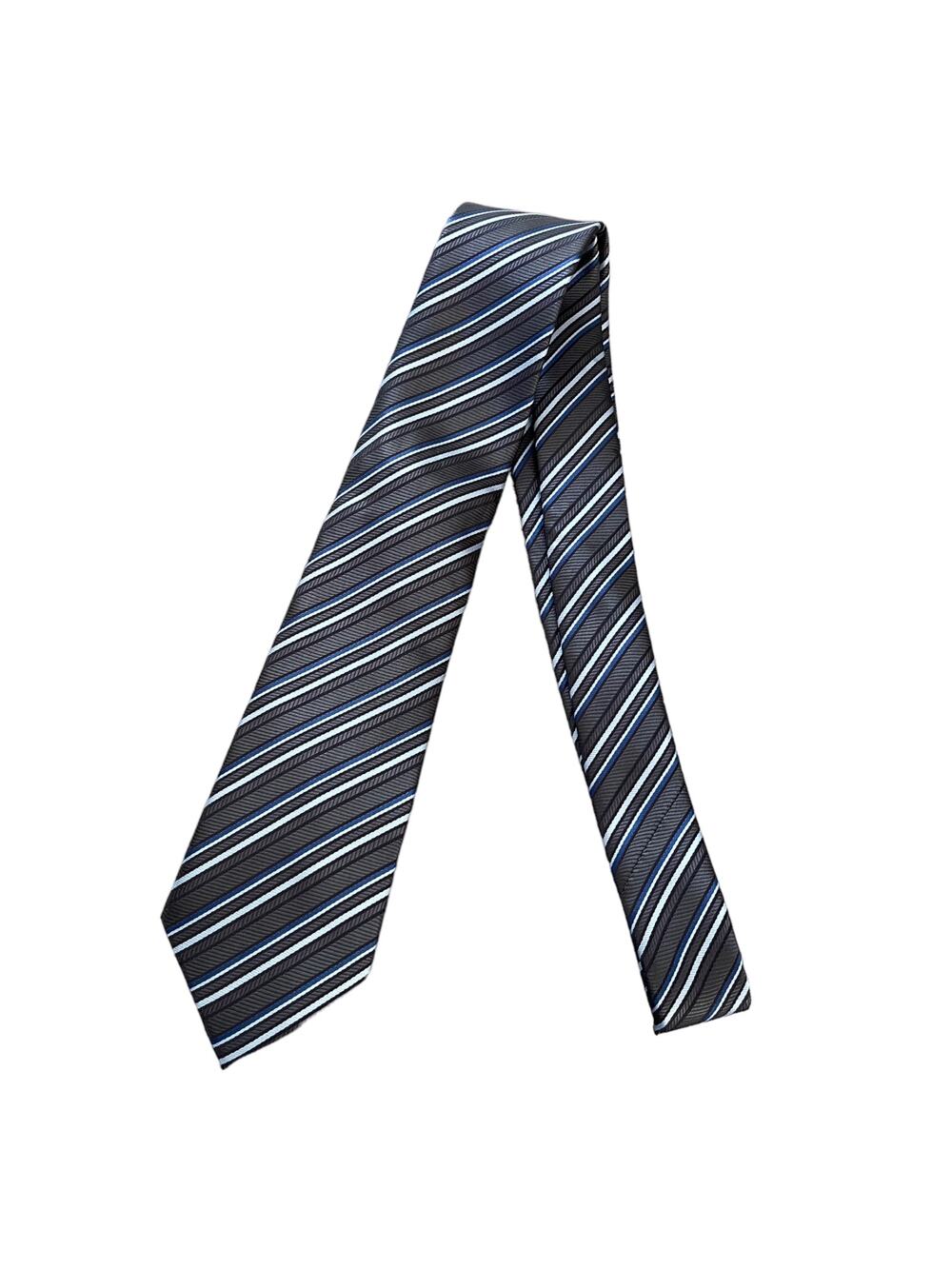 Silk Gray Blue Black White Silk Necktie 60" NEW